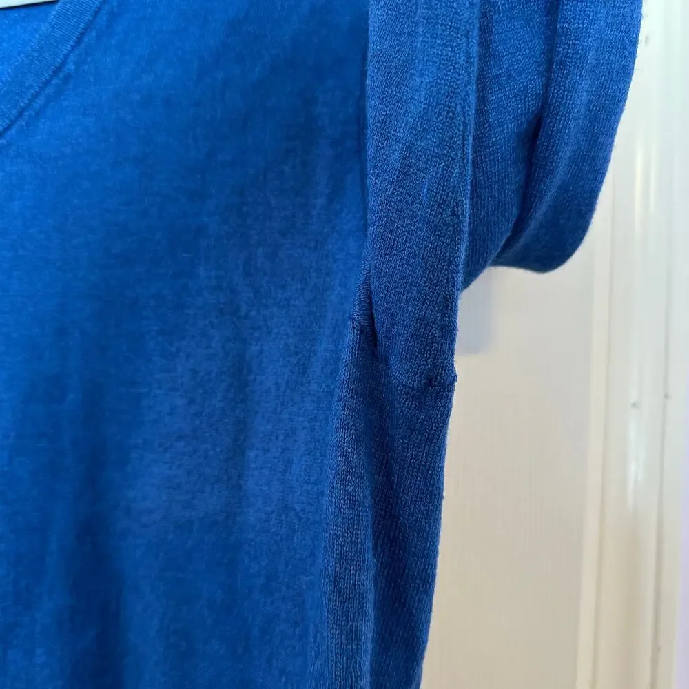 Express Men’s V-Neck Merino Wool Blend‎ Long Sleeve Sweater Size XL Blue Office